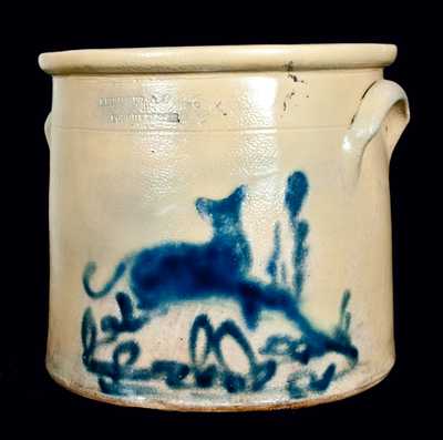 RIEDINGER & CAIRE / POUGHKEEPSIE Stoneware Dog Crock