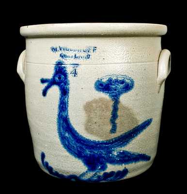 M. WOODRUFF / CORTLAND Stoneware Cream Jar w/ Gooney Bird