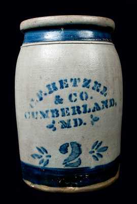 Cumberland, Maryland Stoneware Advertising Jar