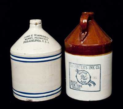 (2) Bristol Slip Stoneware Jugs