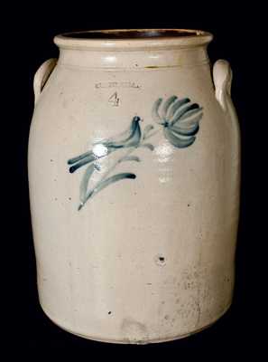 CHELSEA, Massachusetts Stoneware Crock w/ Bird