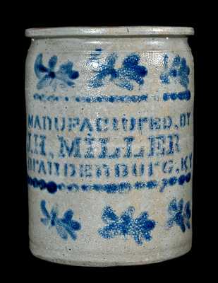 MAnUFACtUrED, BY / J.H. MILLER / BrAnDEnBUrG, KY Stoneware Jar
