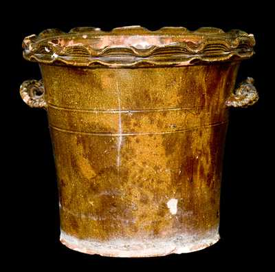 Anthony W. Bacher / 1877 Large-Sized Redware Flowerpot