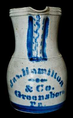 JAS. HAMILTON & CO. / GREENSBORO / Pa. Stoneware Pitcher