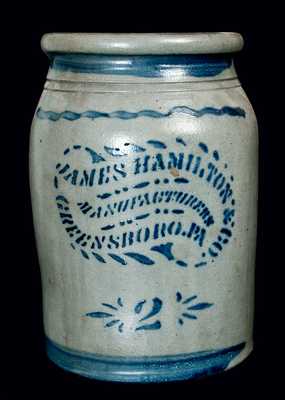 JAMES HAMILTON & CO. / MANUFACTURERS / GREENSBORO, PA Crock