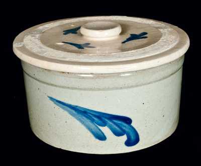 Bristol Slip Stoneware Butter Crock, probably Philadelphia