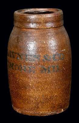 J.P. HAYNES & CO. / BALTIMORE MD Stoneware Jar