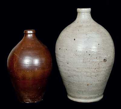 (2) Early Stoneware Jugs