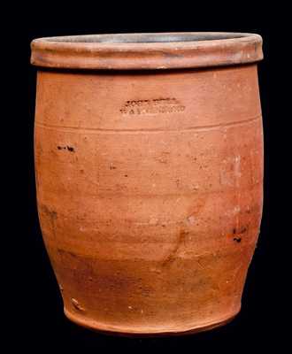 JOHN BELL / WAYNESBORO, Pennsylvania Redware Jar