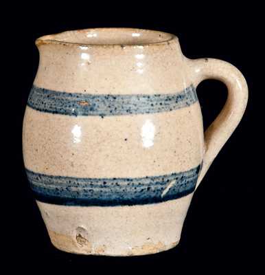 Miniature Cobalt-Banded Stoneware Pitcher, probably Midwestern