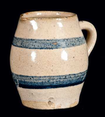 Miniature Cobalt-Banded Stoneware Pitcher, probably Midwestern