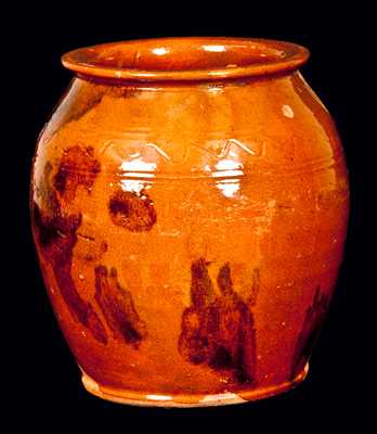 York County, Pennsylvania, Signed Redware Jar