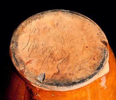 York County, Pennsylvania, Signed Redware Jar