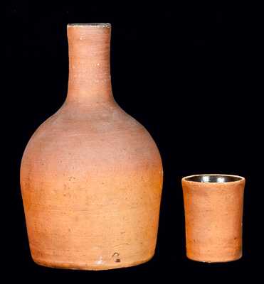 BROWN POTTERY, Arden, NC Stoneware Carafe and Tumbler Set