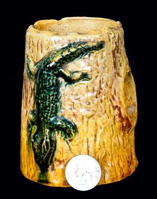 Pottery Aquarium Ornament w/ Alligator
