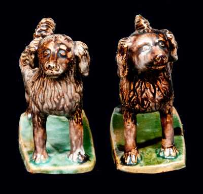 Pair of Standing Redware Dogs