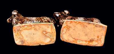 Pair of Standing Redware Dogs