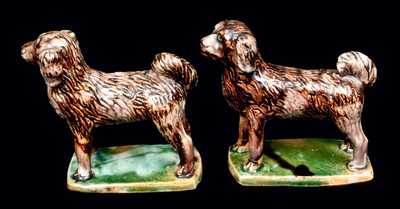 Pair of Standing Redware Dogs