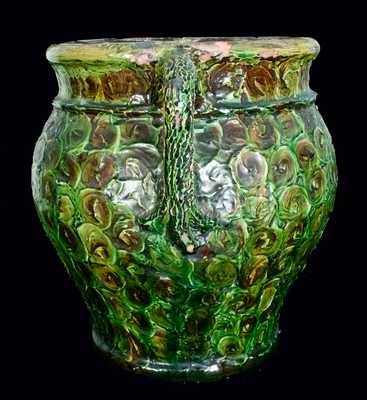 Rustic Redware Jar w/ Branch-Form Handles