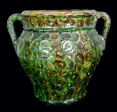 Rustic Redware Jar w/ Branch-Form Handles