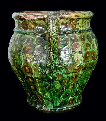 Rustic Redware Jar w/ Branch-Form Handles