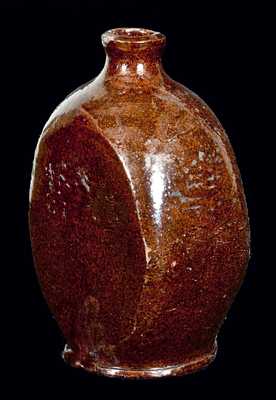 Four-Sided Redware Flask