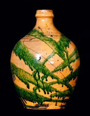 Important Great Road Pottery Jug, C.A. Haun, Greene County, Tennessee