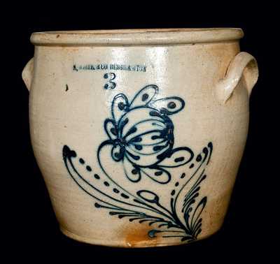N. WHITE, Binghamton, NY Stoneware Cream Jar