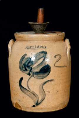 CORTLAND, New York Stoneware Jar w/ Floral Decoration