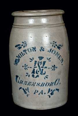 HAMILTON & JONES / GREENSBORO / PA Stoneware Jar