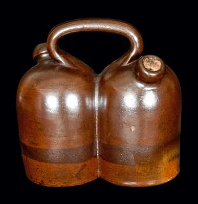 American Stoneware Gemel (Double Jug)