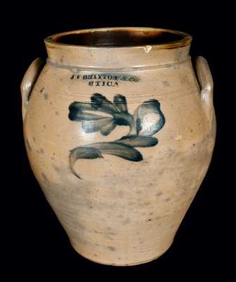 J.F. BRAYTON / UTICA, New York Stoneware Jar