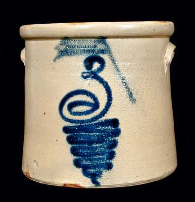 J, BUCKNER & CO. / NOVELTIES / WATERBURY, CT Stoneware Crock