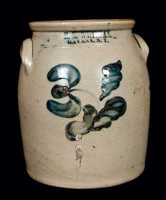 H.M. WHITMAN, / HAVANA, N.Y. Stoneware Crock