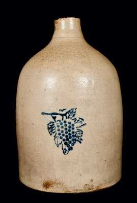 F.T. WRIGHT & SON, / STONE WARE / TAUNTON, MASS. Grapes Jug