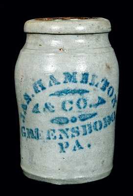 JAS. HAMILTON / & CO. / GREENSBORO / PA. Stoneware Jar