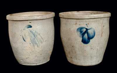 (2) Baltimore Stoneware Cream Jars