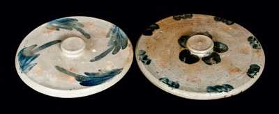 Two Baltimore Stoneware Lids for Crocks