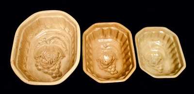 (3) Yellowware Grape Molds