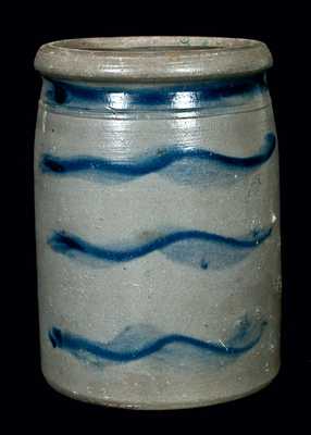 Western Pennsylvania Squat-Shaped Stripe Canning Jar