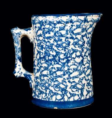 Spongeware Pitcher w/ Molded Twig Handle