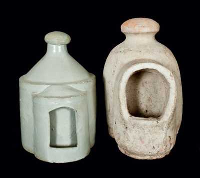 (2) Pottery Chicken Waterers