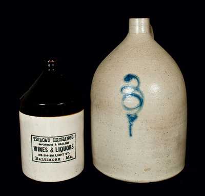 (2) Stoneware Jugs