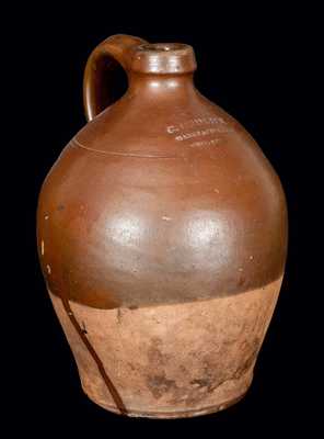 C. CROLIUS / MANUFACTURER / NEW-YORK Redware Jug