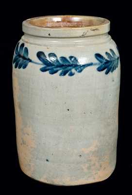 Remmey Pottery Stoneware Jar w/ Cobalt Floral Decoration