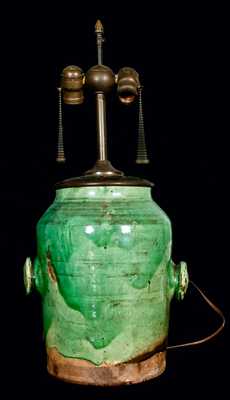 Copper-Glazed Redware Dispensing Jar