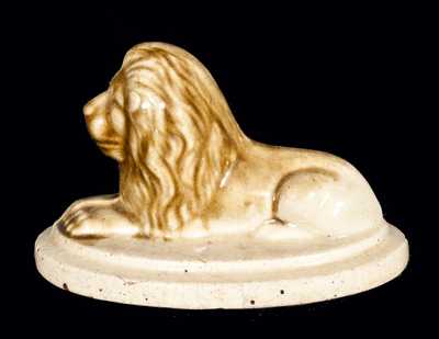 Inscribed Thomastown (Akron), Ohio Stoneware Lion