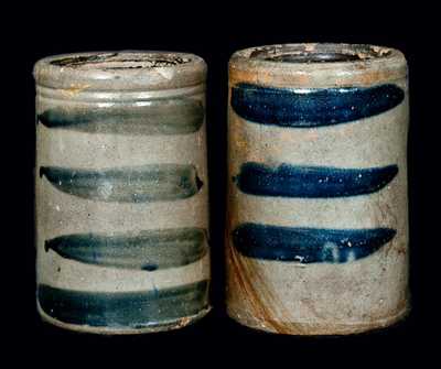 (2) Western Pennsylvania Stoneware Striped Canners