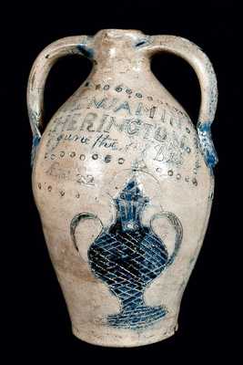 American Stoneware Masterpiece, Memorial Jug for a Potter Who Drowned
