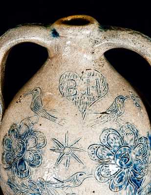 American Stoneware Masterpiece, Memorial Jug for a Potter Who Drowned